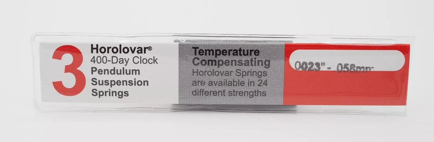 Horolovar Anniversary 400 Day Clock .0023" Suspension Spring .058 mm 3 Pack