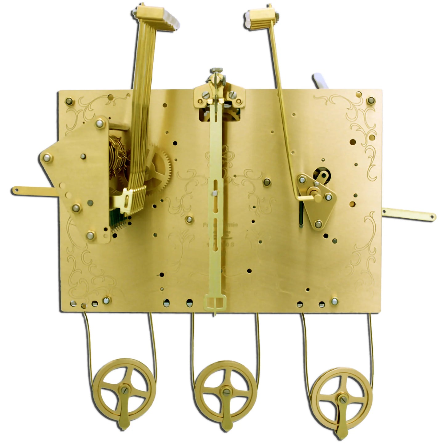 Hermle 1171-850 HS 8-day triple chime mechanical grandfather clock movement with night shutoff