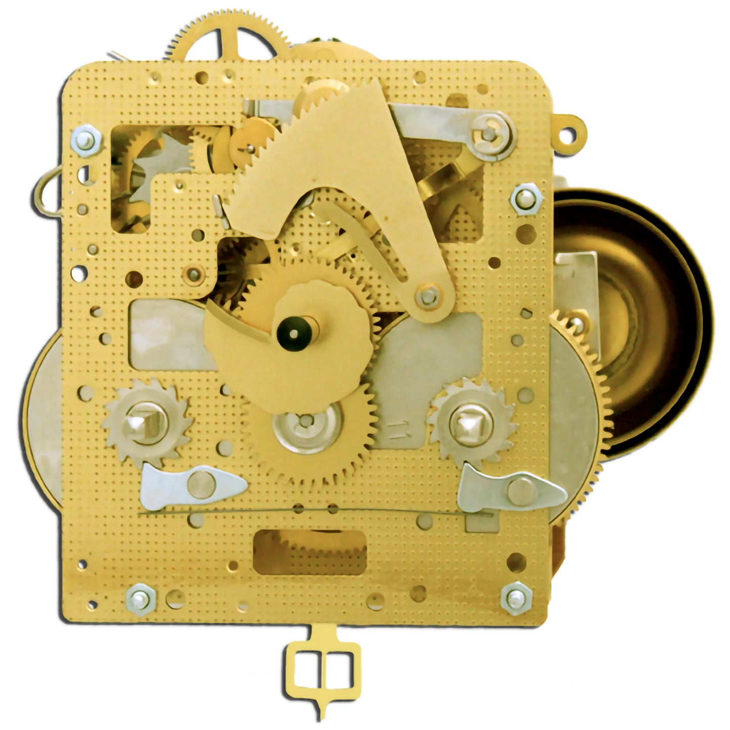 Hermle 141-070 half-hour strike mechanical wall and mantel clock movement with dual bells and spring drive