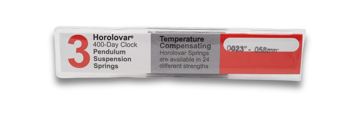 Horolovar .0023 inch suspension springs for 400 day anniversary clocks