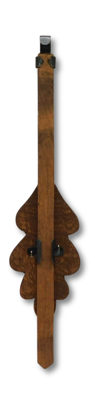 German-made oak leaf cuckoo clock pendulum for 1-day 30-hour cuckoo clocks with adjustable timekeeping slider and brown finish