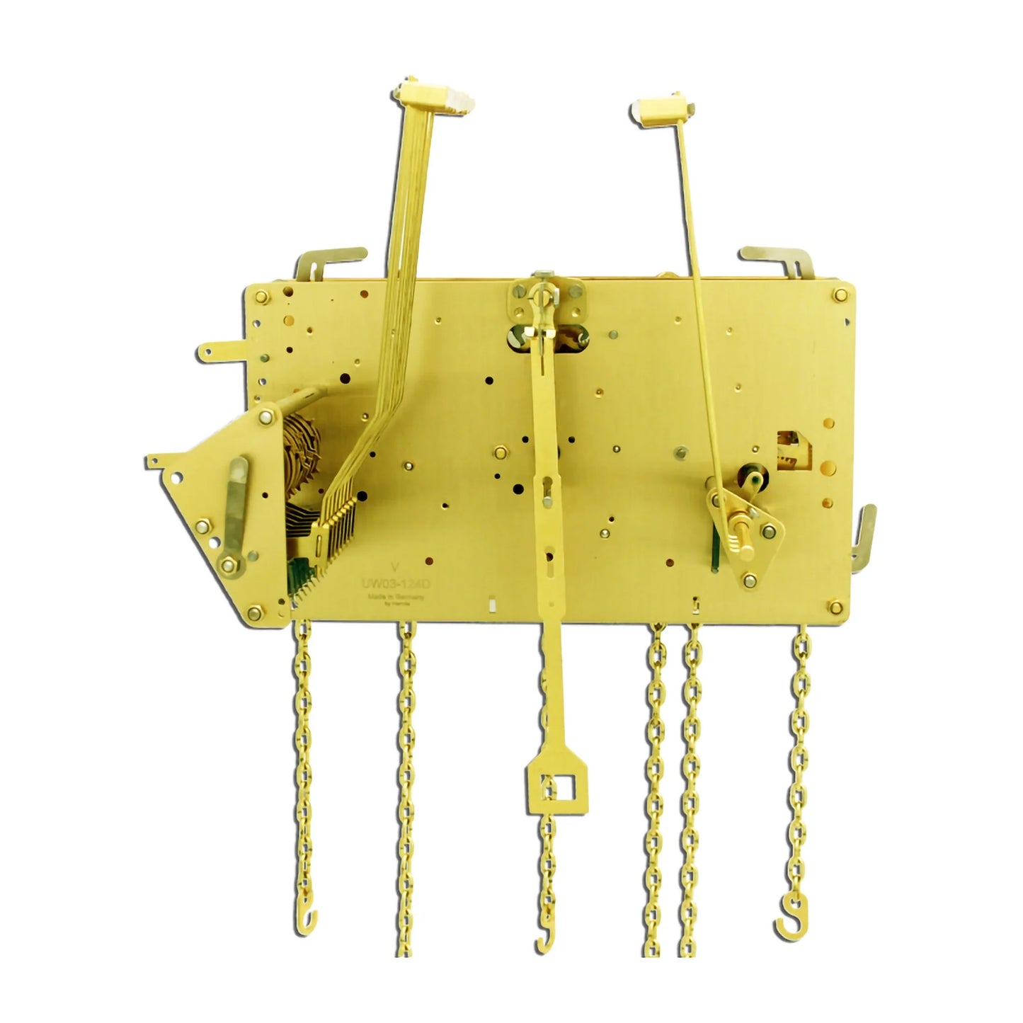 Urgos UW03124 mechanical grandfather clock movement with triple chime, cable driven, German made replacement