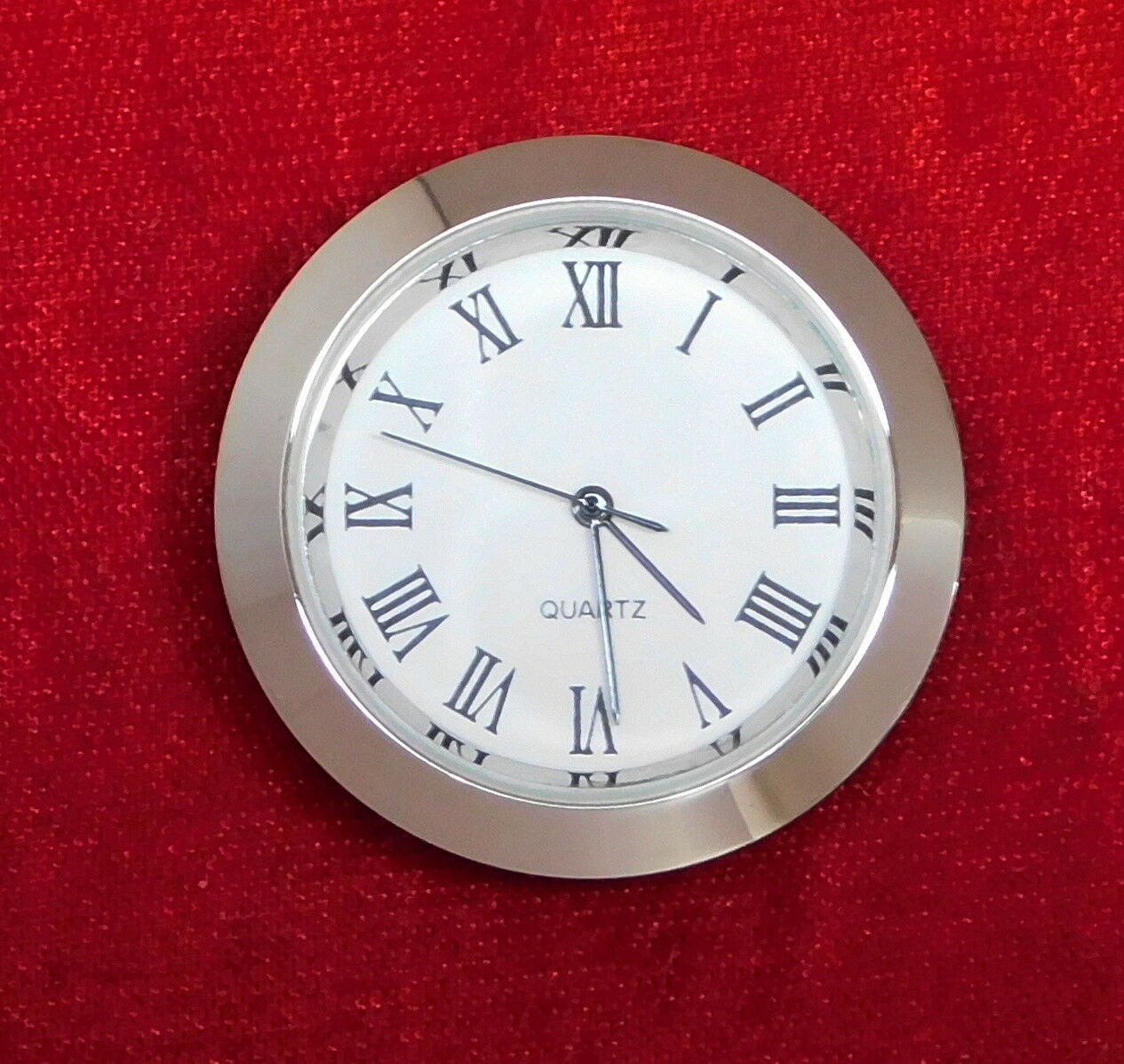 Seiko Insert Fit-Up Clock Movement Quartz 1 7/16" Silver w/ White Dial