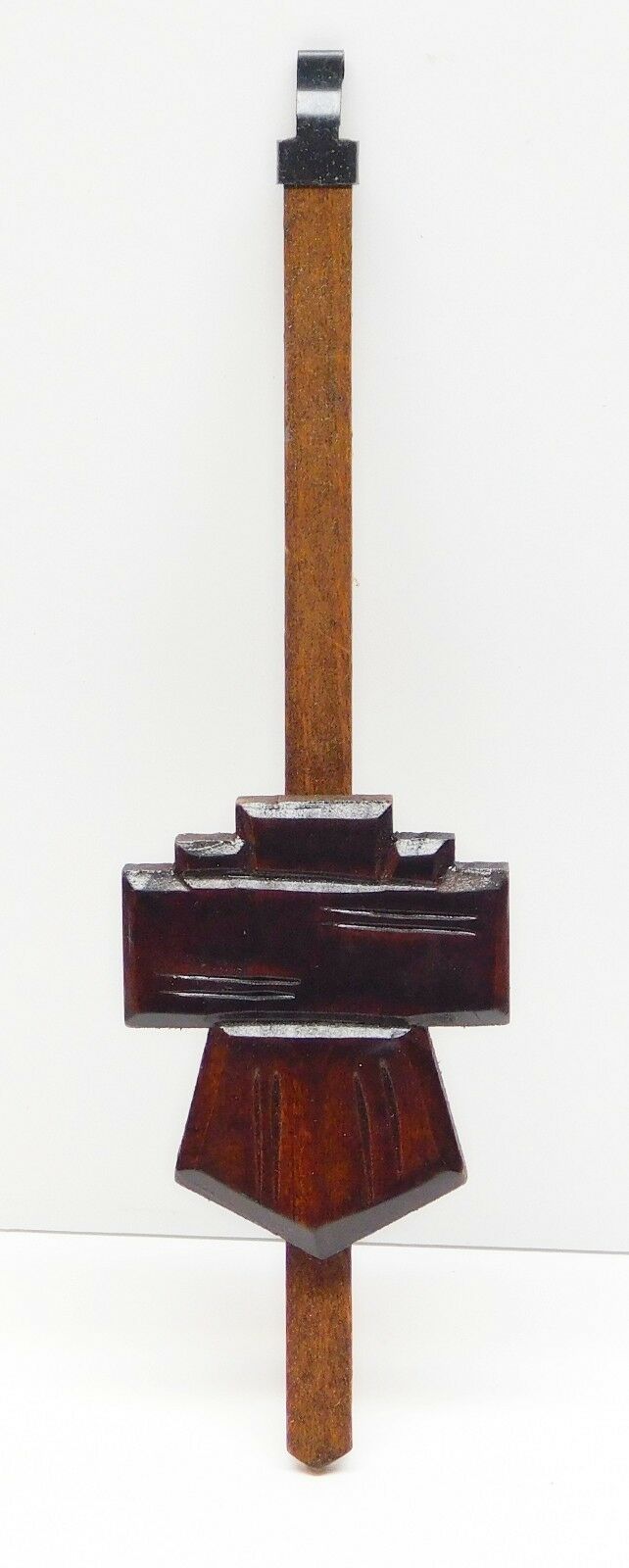 Cuckoo Clock Pendulum 2 1/4" Chalet Style Brown German Made 7 3/4" Length