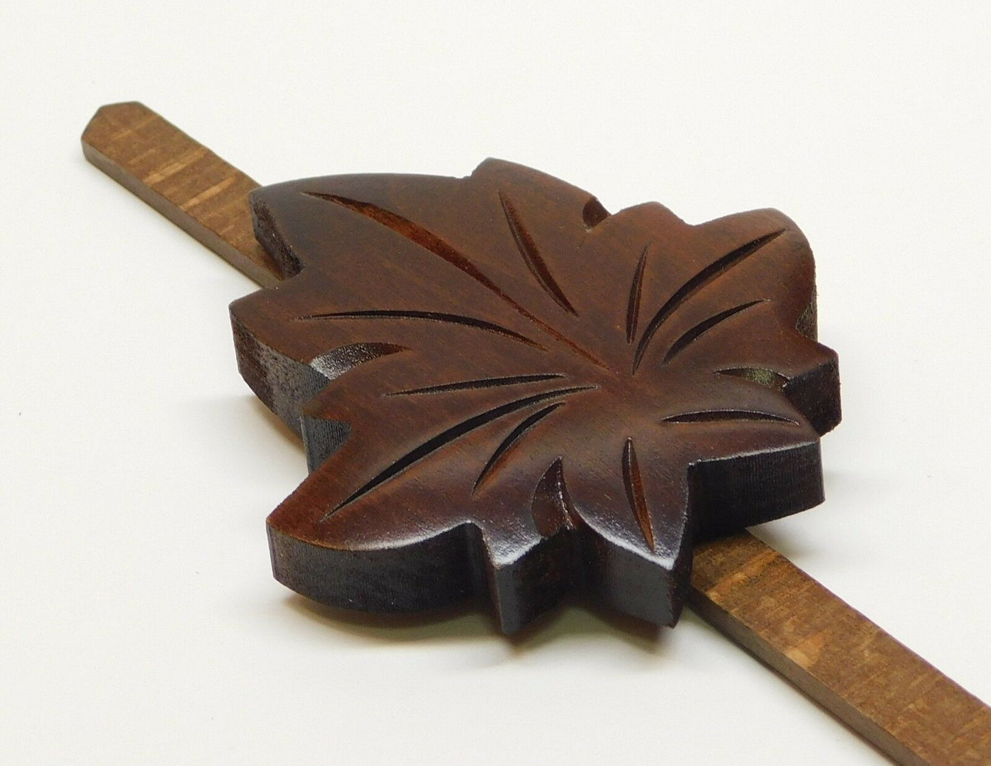 Cuckoo Clock Pendulum 3" Maple Leaf Style Brown German Made 8 3/4" Length