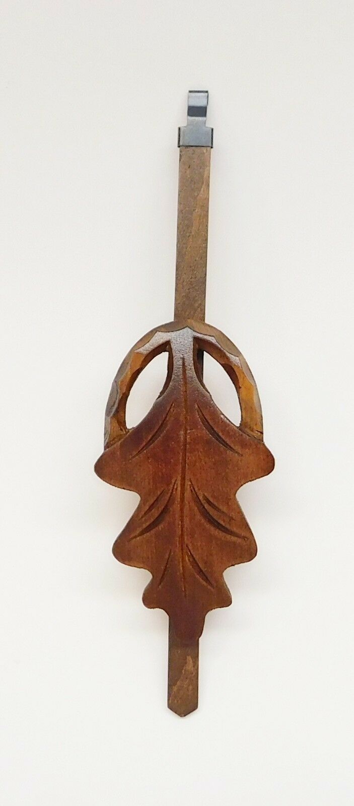Cuckoo Clock Pendulum 2 1/4" Wide Deluxe Oak Leaf Brown German Made 8" Long