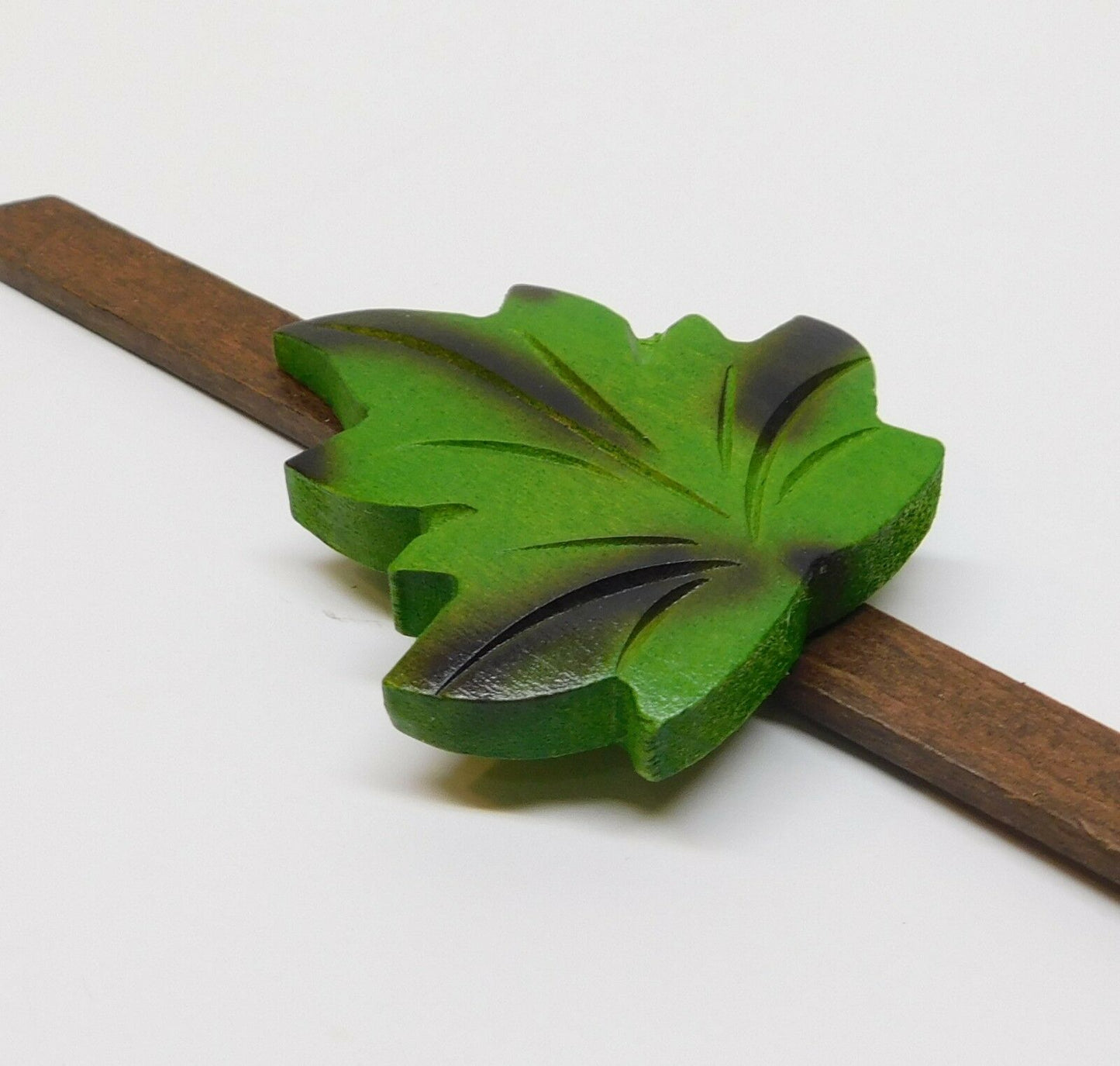 Cuckoo Clock Pendulum 2" Maple Leaf Style NEW GREEN German Made 7 1/4" Length 3