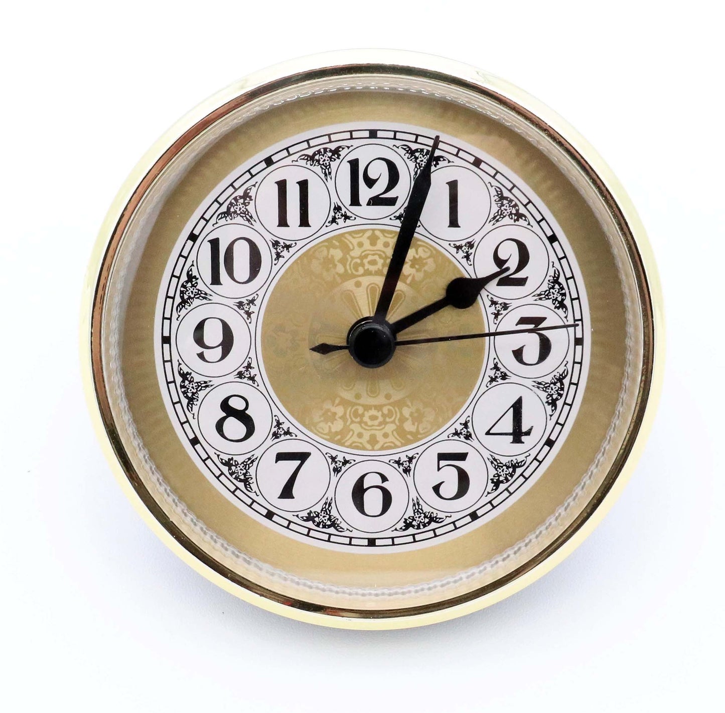 2 3/4" Quartz Insert Fit-Up Clock Movement 70 mm Fancy Gold Arabic Dial GGFA2.75