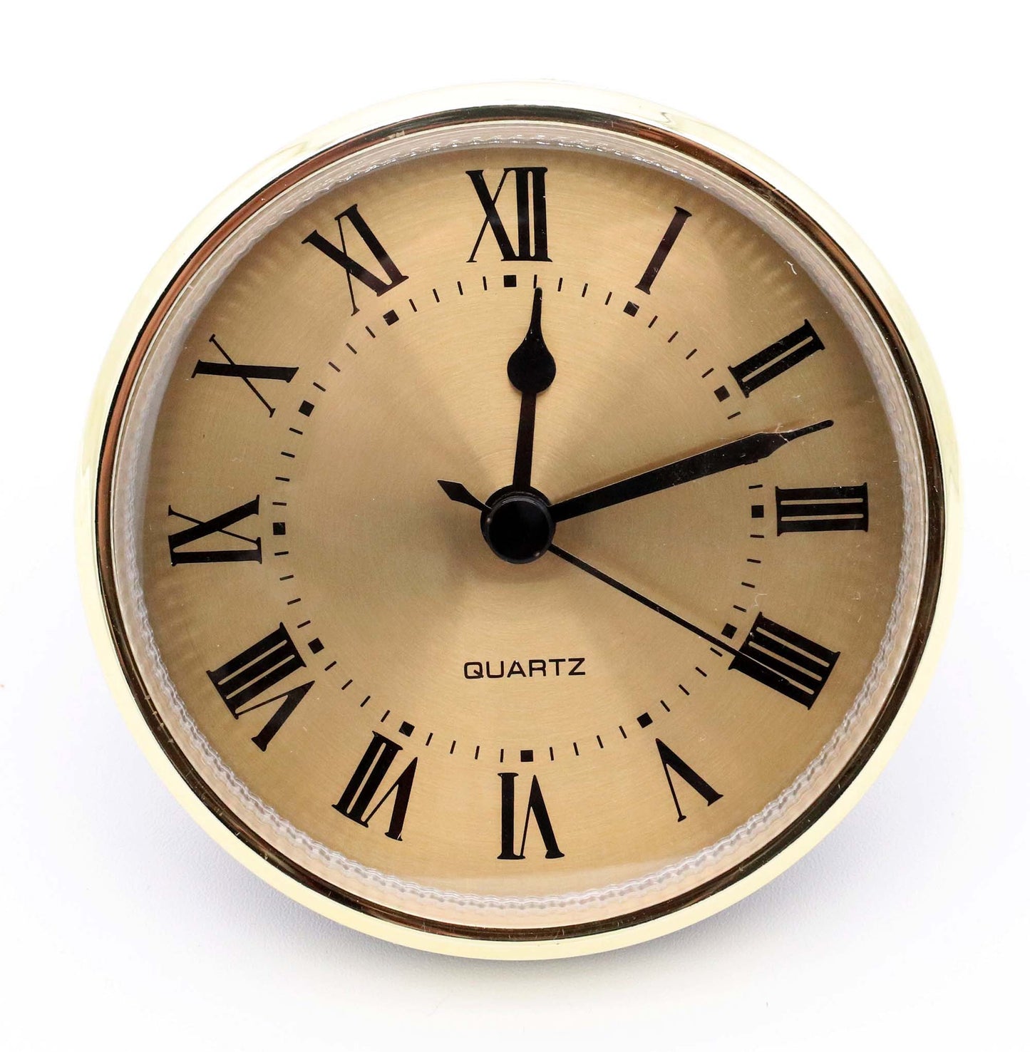 3.5 inch gold quartz fit-up clock insert with Roman dial