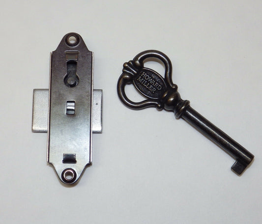 Howard Miller Grandfather Clock Door Lock & Key Set Narrow Antique Brass