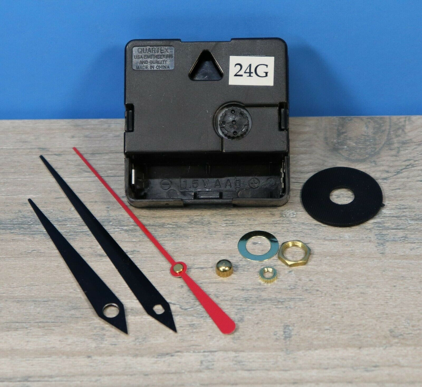 Quartex 24 Hour Clock Movement 1/4" Thick Dial Sword Hands