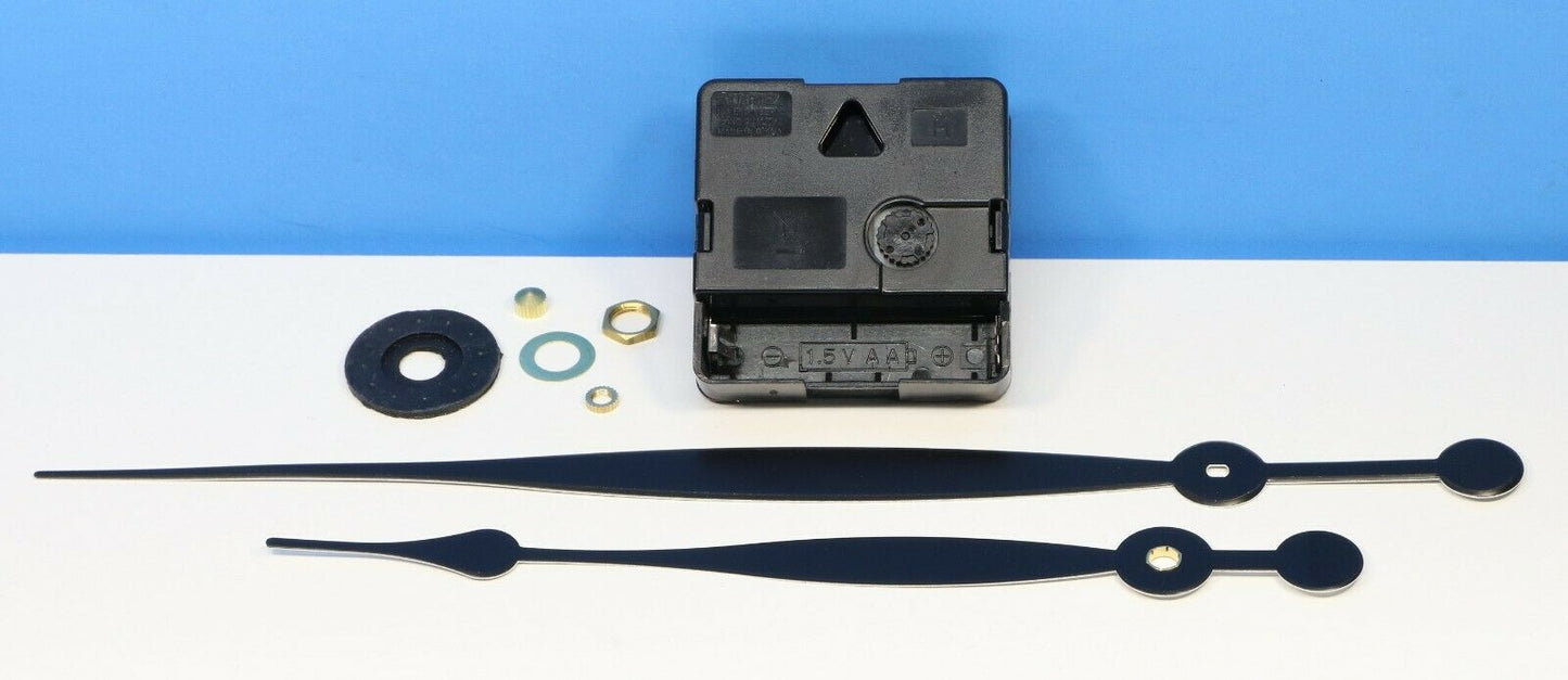 Quartex Quartz Battery High Torque Clock Movement Short Shaft 8 1/4" Hands