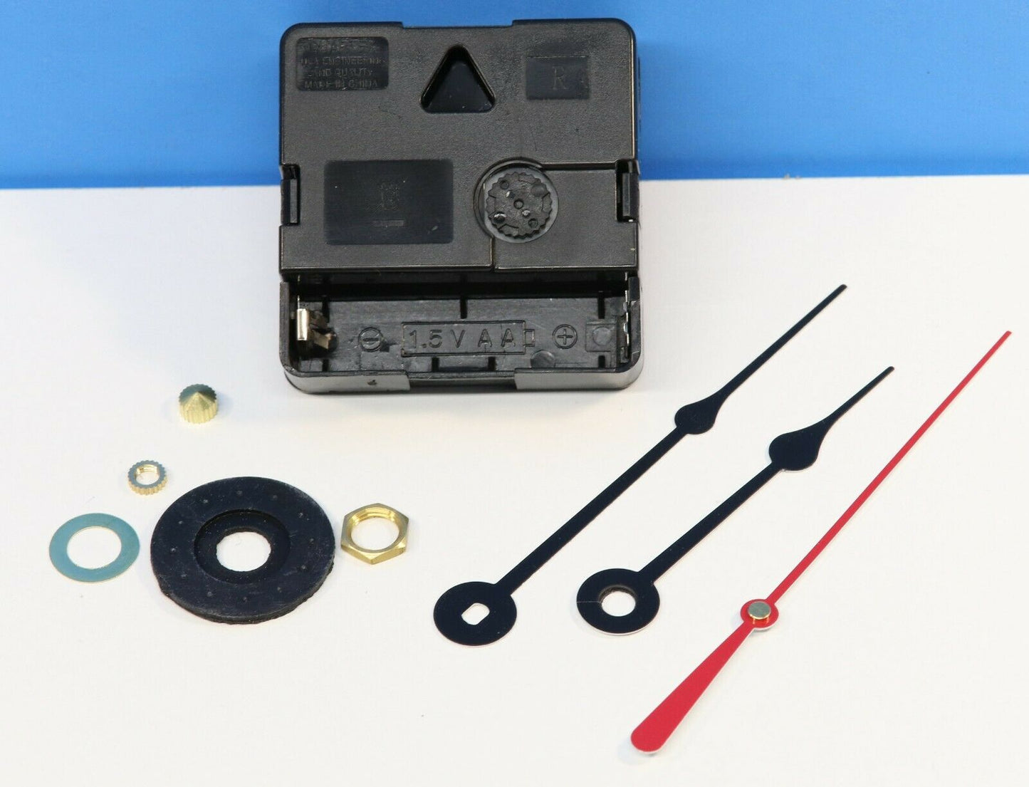 Quartex Backwards Clock Movement Reverse Quartz 1/4" Thick Dial - Spade Hands