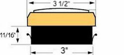 3 1/2-inch quartz insert fit-up clock movement with fancy cream dial, gold bezel, black Arabic numerals, and spade hands