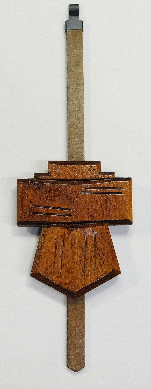 Cuckoo Clock Pendulum 2 1/2" Chalet Style 8 Day Brown German Made 8 3/4" Long