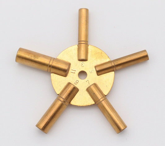 5-in-1 Universal Clock Winding Key Winder Odd Numbers Sizes 3 5 7 9 11