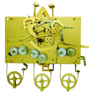 Urgos UW66018 German-made mechanical grandfather clock movement with triple chimes and cable drive