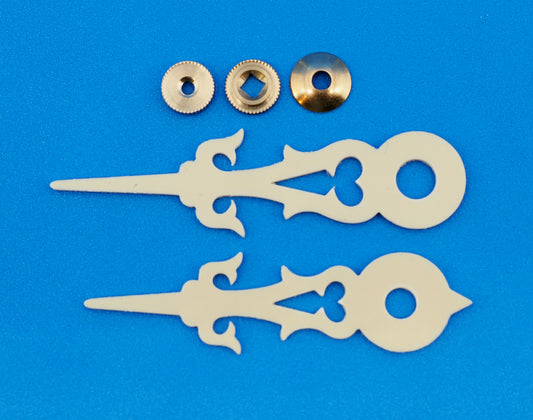 Cream Cuckoo Clock Hands for 100–110mm Dial – Replacement Set with Brass Bushing