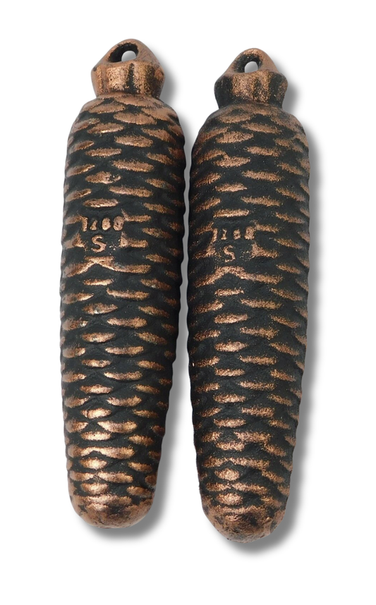 Set of two 1260g cast iron cuckoo clock weights for 8 day Regula 34 movements