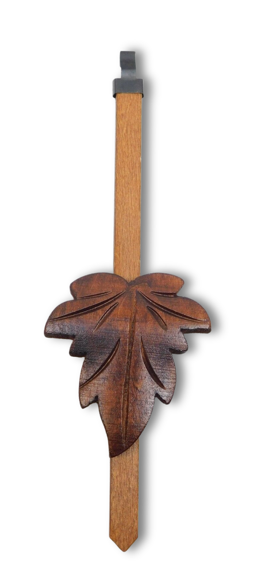 German 2 inch maple leaf cuckoo clock pendulum for 1-day clocks with timekeeping adjustment