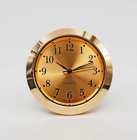Seiko PC21 Quartz Insert Fit-Up Clock Movement – 1 7/16" Gold Arabic Dial (37GGA)