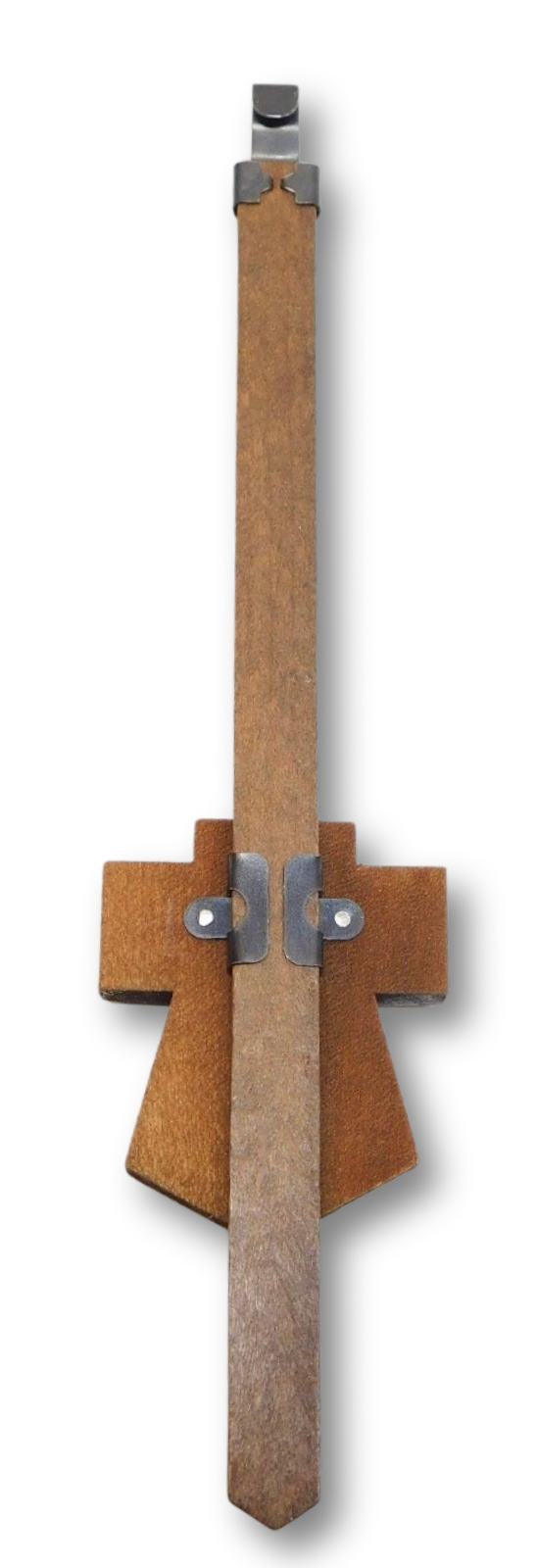 German made chalet cuckoo clock pendulum with timekeeping adjustment, 1 5/8 inch bob and 7 1/4 inch length