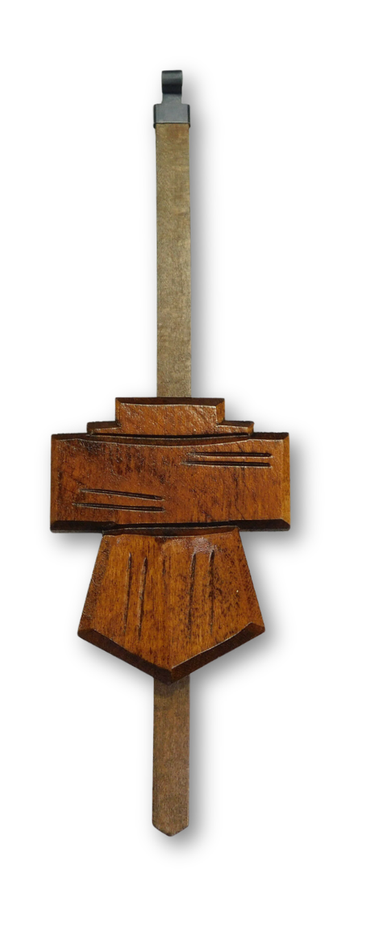 German-made chalet cuckoo clock pendulum for 8-day clocks with 2 1/2 inch bob and timekeeping adjustment slider