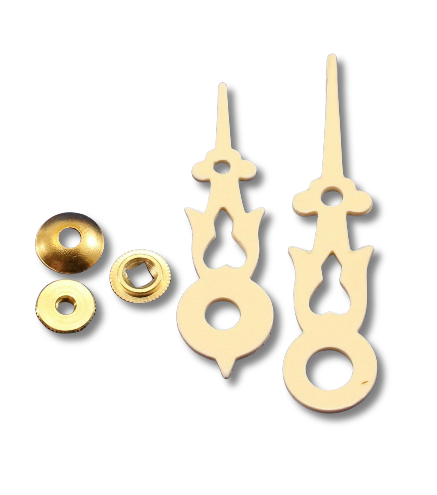 Set of cream cuckoo clock hands for Regula movement 3 1/2 inch dial