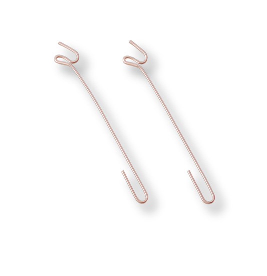 Pair of 2 1/2 inch cuckoo clock bellow top lift wires used to connect movement to bellows