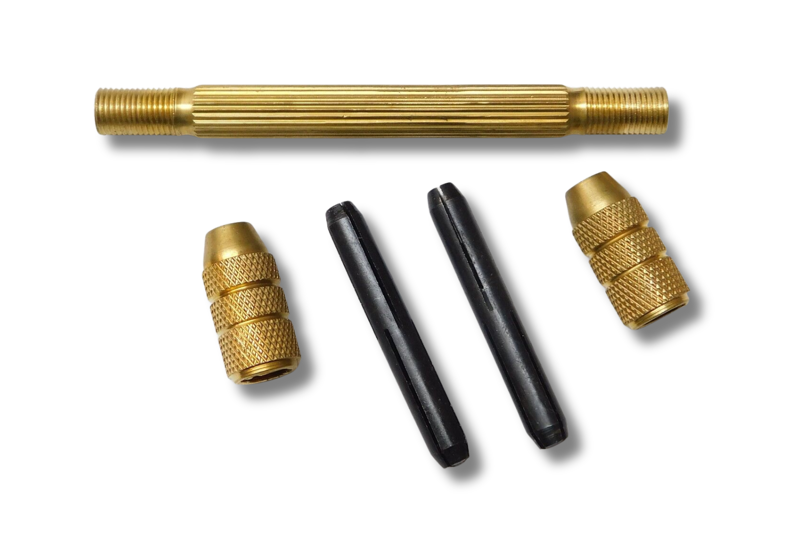 double-end brass pin vise for watch and clock repair with steel collets