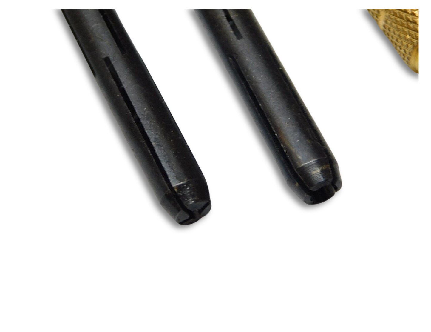 double-end brass pin vise for watch and clock repair with steel collets