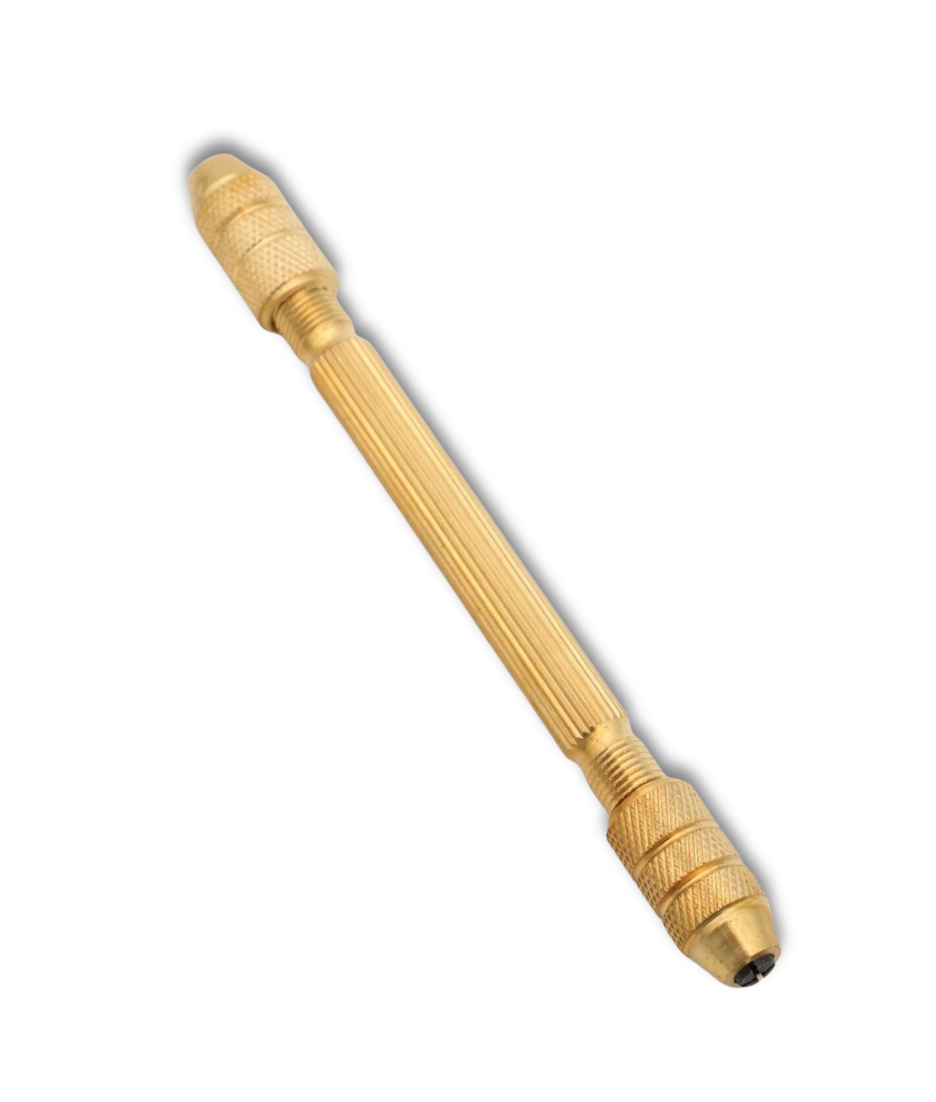 double-end brass pin vise for watch and clock repair with steel collets