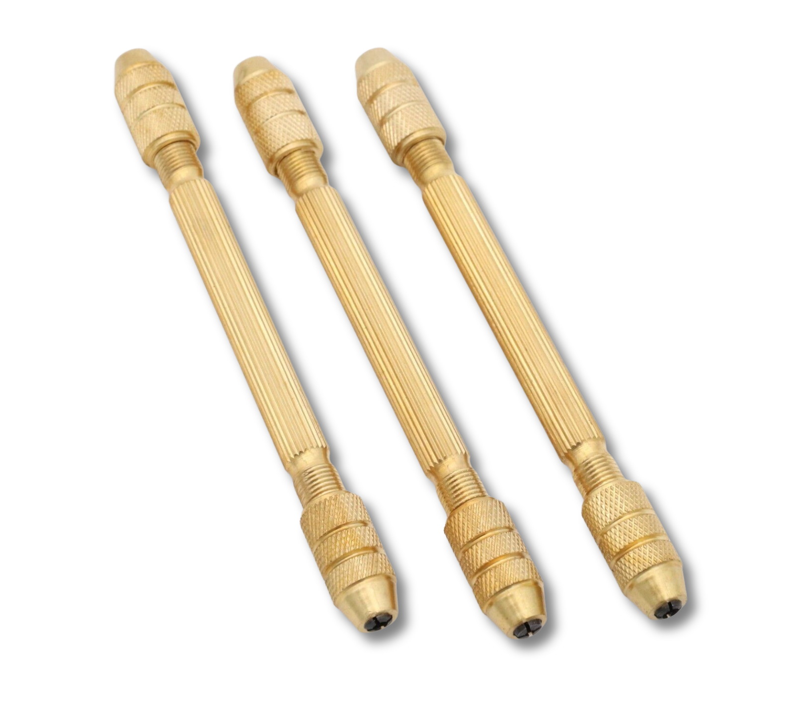 Double-end brass pin vise set 3 pack for watch clock and jewelry repair