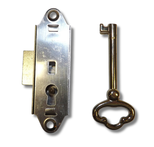Narrow style grandfather clock door lock and key set for Ridgeway and Howard Miller grandfather clocks