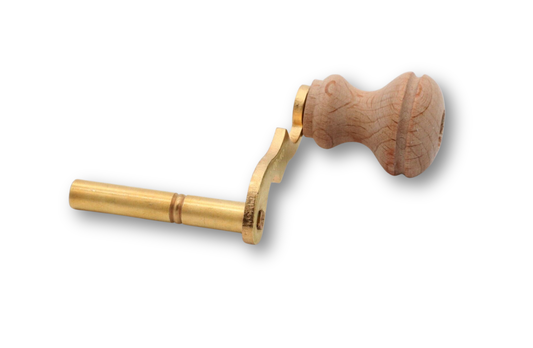 Size #6 brass grandfather clock winding crank key with hardwood handle for 3.75 mm arbor – Krieger Clock Parts