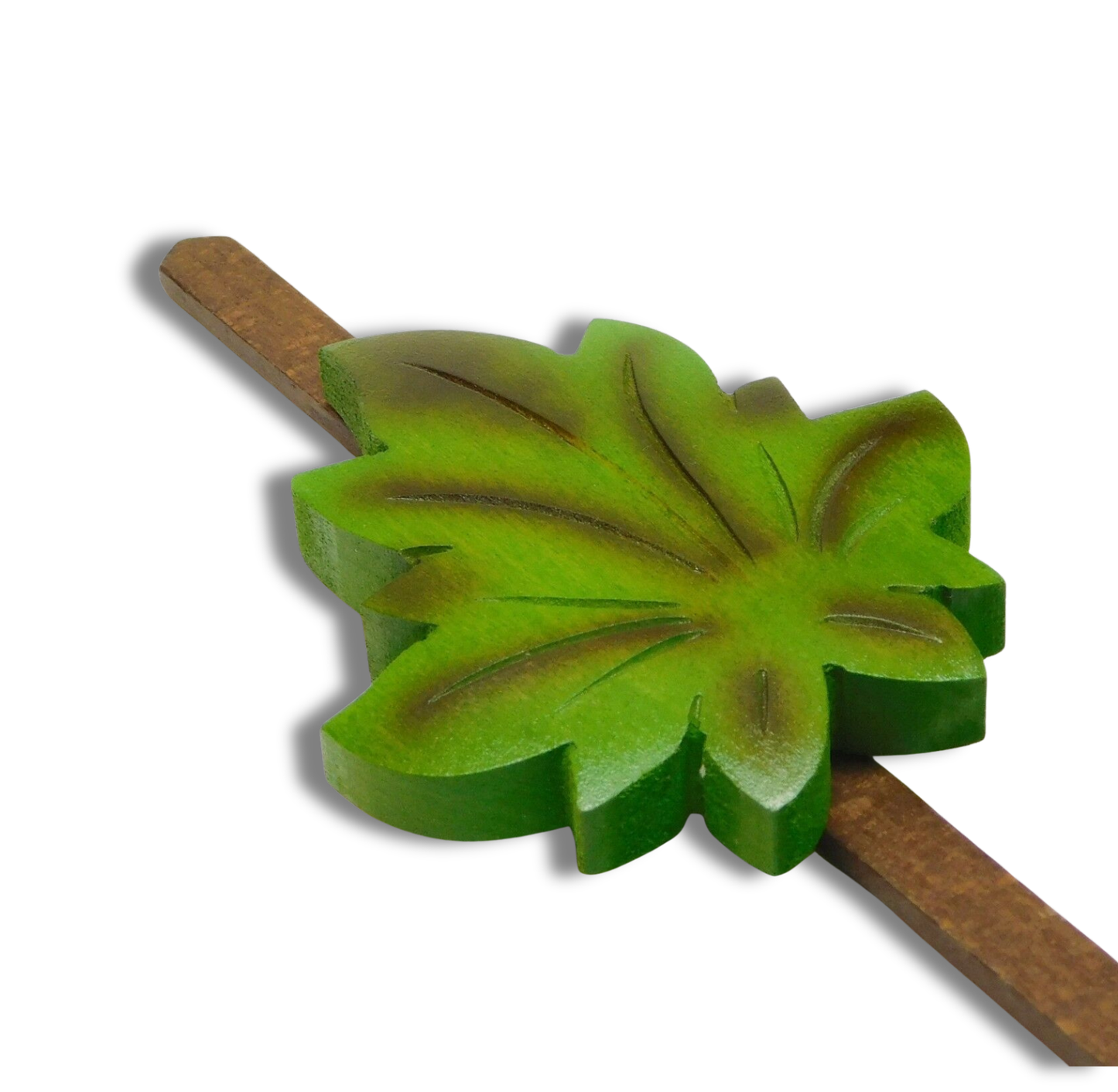 Green Maple Leaf Cuckoo Clock Pendulum – 3" x 8 3/4" Bob with Adjustable Timekeeping