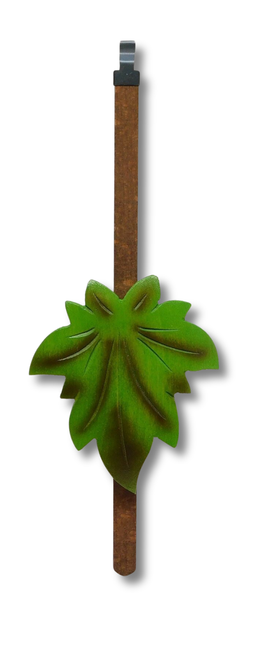 Green Maple Leaf Cuckoo Clock Pendulum – 3" x 8 3/4" Bob with Adjustable Timekeeping