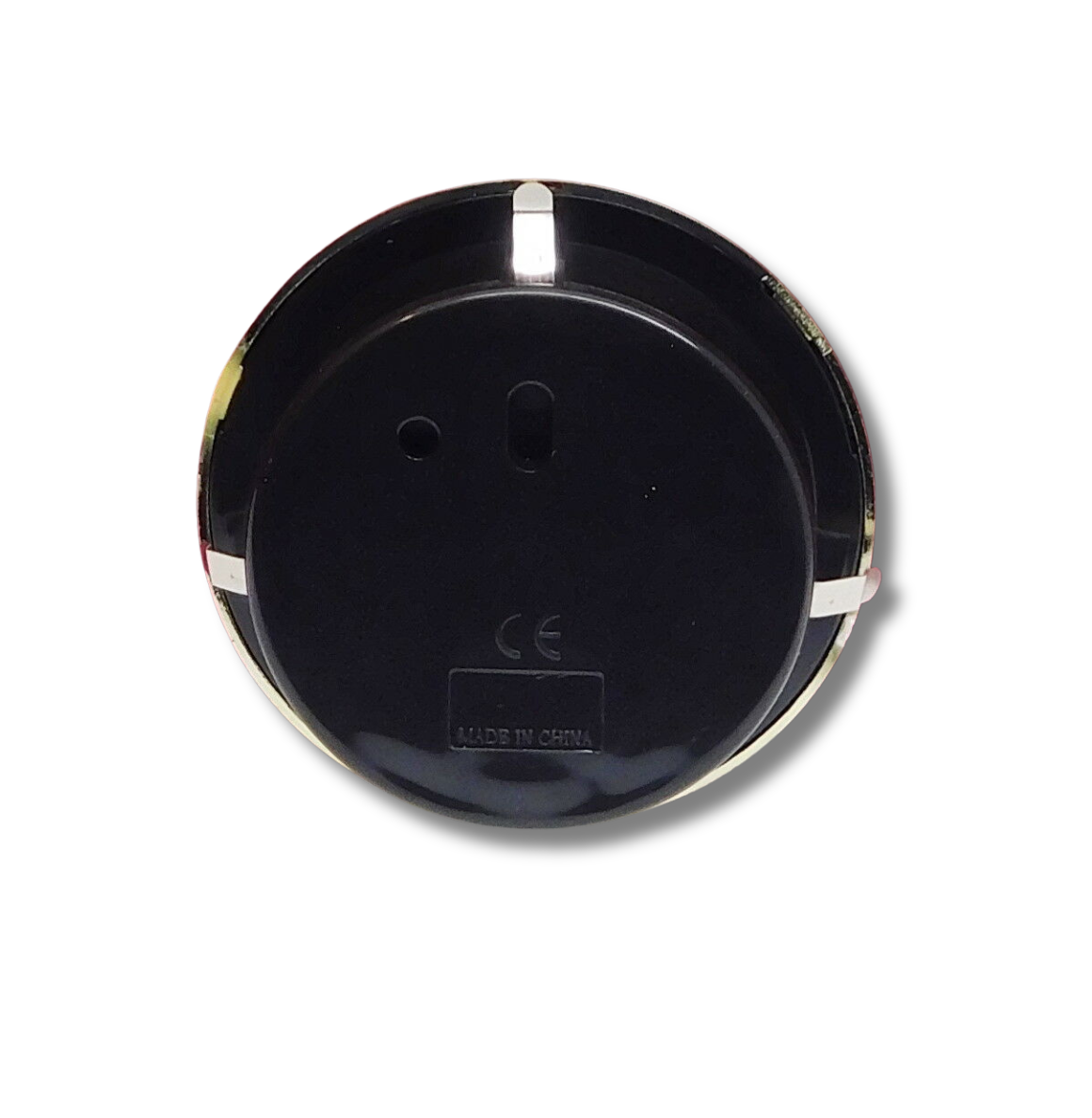 2-3/4 inch quartz fit-up clock insert with white Roman dial, gold bezel, and black spade hands, model GWR2.75.