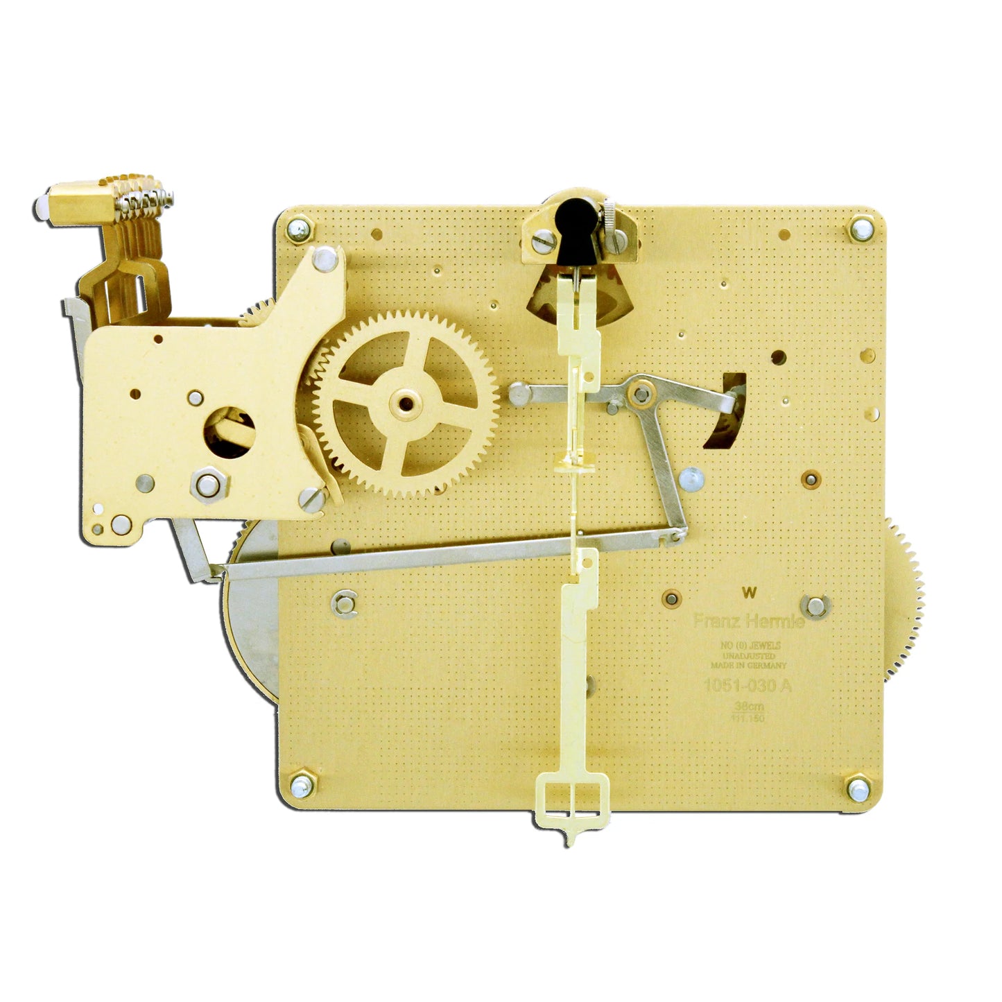 Hermle 1051-030A triple chime mechanical wall and mantel clock movement with side hammers and spring drive