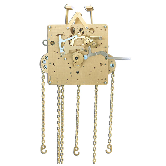 Hermle 1151-050 triple chime mechanical grandfather clock movement, chain driven with 12 hammers