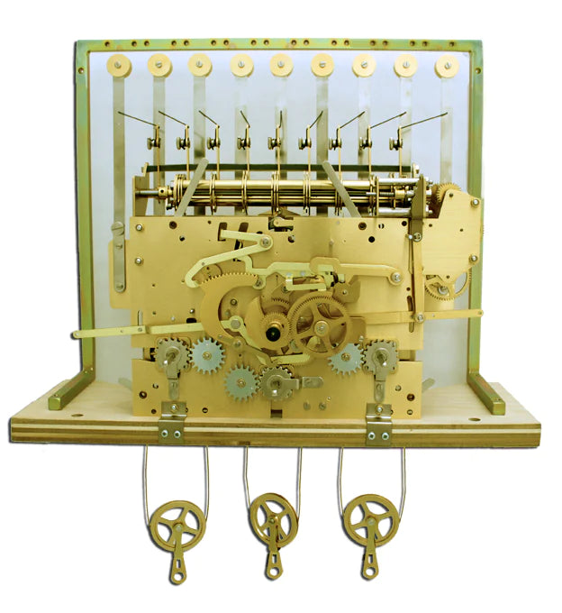 Hermle 1171-890 8 day mechanical grandfather clock movement with triple chime and cable drive