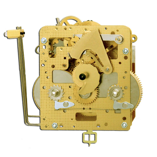Hermle 141-030K mechanical wall and mantel clock movement with spring-driven mechanism and side hammers.

