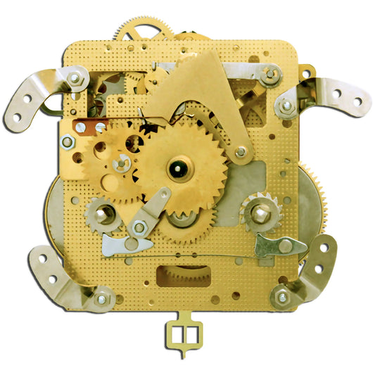 Hermle 141-040 spring-driven mechanical wall and mantel clock movement with half-hour strike and rear hammer.
