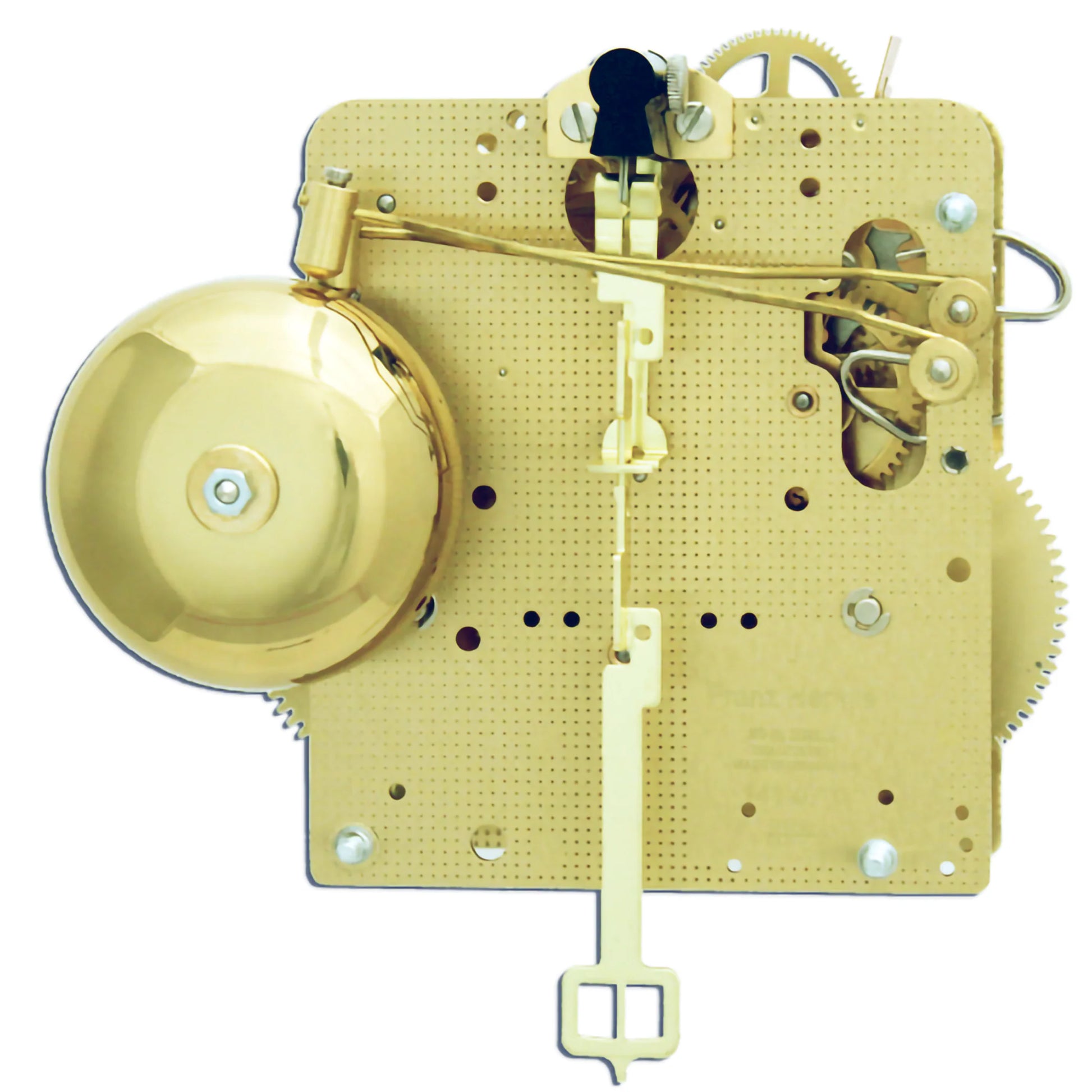 Hermle 141-070 half-hour strike mechanical wall and mantel clock movement with dual bells and spring drive