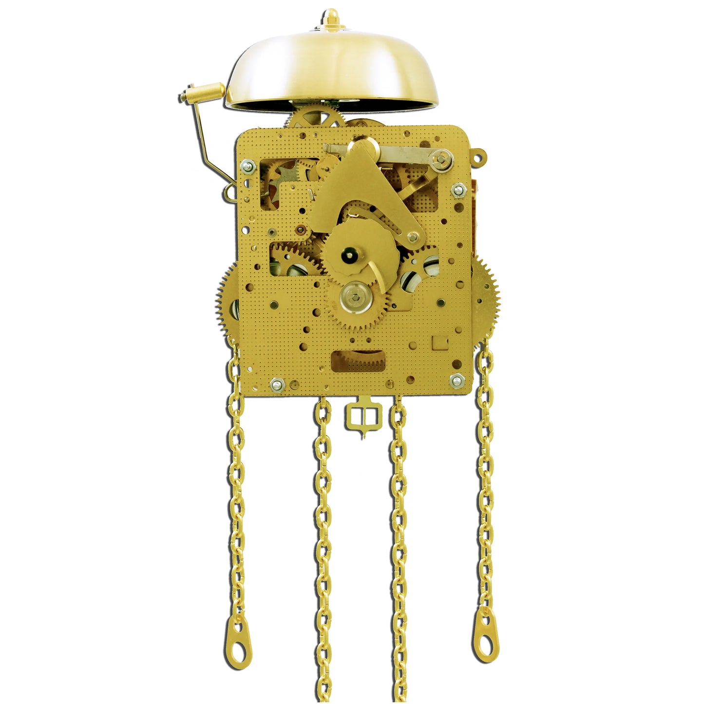 Hermle 241-080 mechanical wall and mantel clock movement with chain-driven mechanism and half-hour bell strike