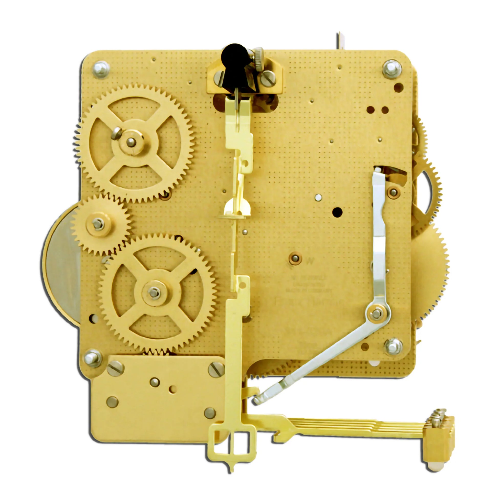 Hermle 341-020 half-hour strike mechanical wall and mantel clock movement with bottom hammers