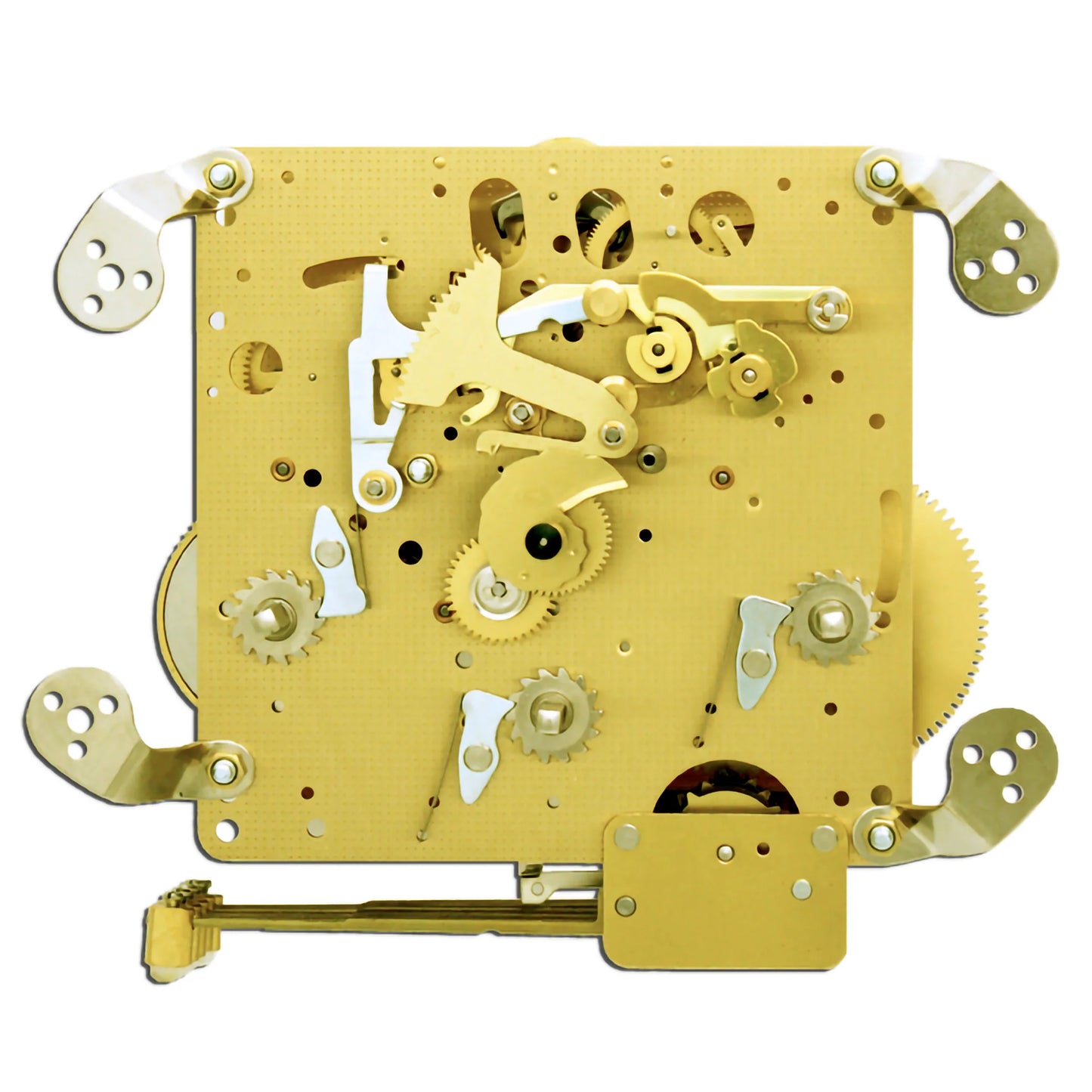 Hermle 351-020 Westminster chime mechanical wall and mantel clock movement with bottom-mounted hammers