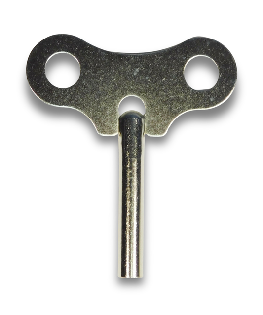 Hermle size 8 clock winding key crank with chrome finish, 4.1 mm opening, compatible with Howard Miller and Ridgeway clocks