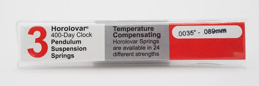 Horolovar .0035 inch 400 day clock suspension springs 3 pack