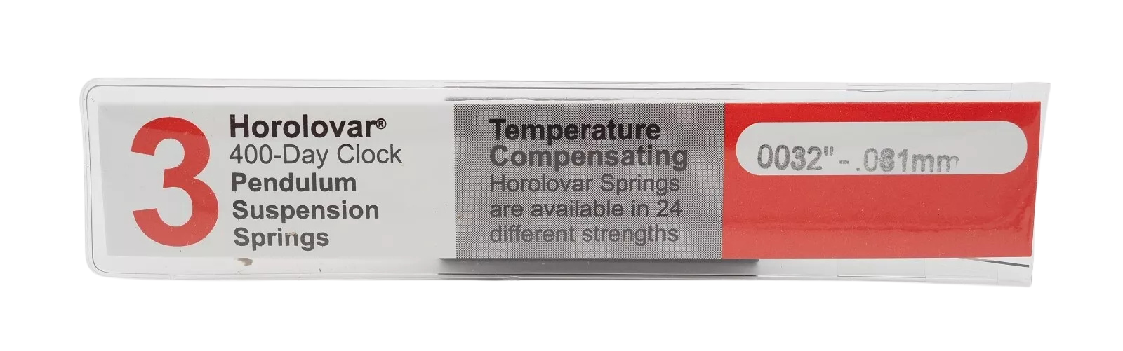 Horolovar .0032 inch suspension springs for anniversary and 400 day clocks – 3 pack